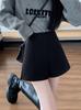 Plus Size High Waist Woolen A-Line Shorts for Women - Slimming Wide Leg & Bootcut Style for Autumn/Winter