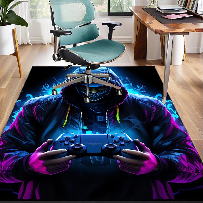 Cyberpunk Gaming Hero Office Rug Chair Mat, Entryway Carpet, Suitable for Front Door, Bedroom, Living Room, Desk, Holiday Gift