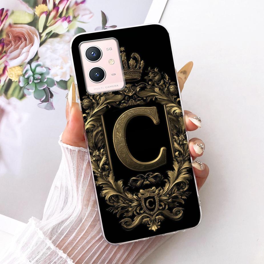 Fo Vivo Y55 5G Case V2127 V2154 Cute Crown Letters Cover Soft Slim Phone Case For Vivo Y33s 5G Y 55 VivoY75 5G V2142 Fundas Bags