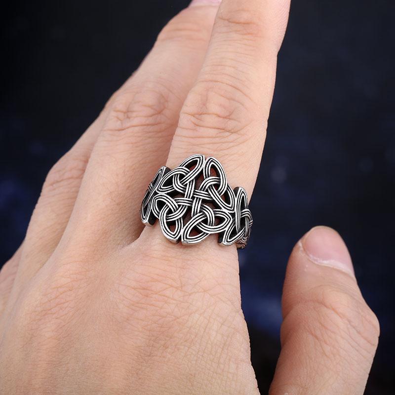 316L Stainless Steel Viking Rings for Men Norse Celtic Knot Jewelry Polished Vintage Boyfriend Gift Fashion