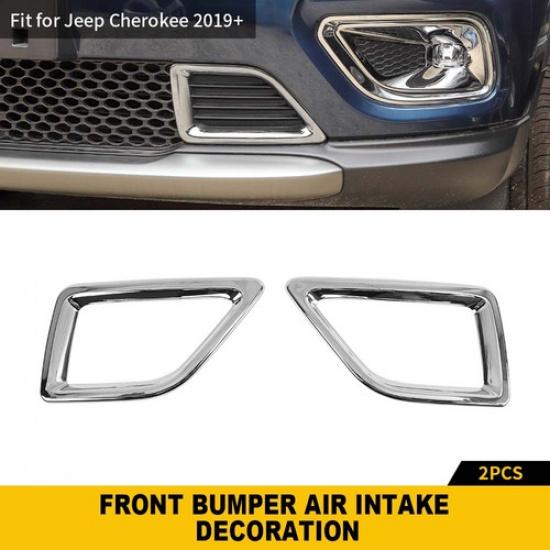 

Chrome Front Lower Bumper Air Inlet Vent Trim for Jeep Cherokee +Accessories