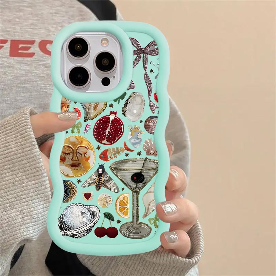 Personality Love Painted Soft Phone Cover Case for iPhone 8 XR 13 16 Pro Max 14 12 17 Air 11 15 Plus