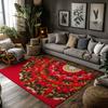 Floral Doormat Indoor Outdoor Washable Entrance Mat Home Decor Rug Red Flower Pattern Welcome Mat Floor Decor Area Rug Gift Idea