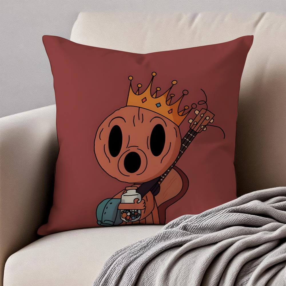 Warm Cute Cartoon H-Hilda Cushion Cover Pillowcase Anti-dustmite Invisible Zipper Short Plush Sofa Cushion