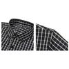 Men's High-Grade 4-Way Stretch Plaid Print Long Sleeve Shirt, Turn-down Collar Men Shirt Wholesale