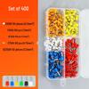 Pure Copper Cold Crimp Terminal Set - Pin Type Wire Lug & VE Tube Crimp Connector with Quick Press Wire Cap & Crimping Pliers