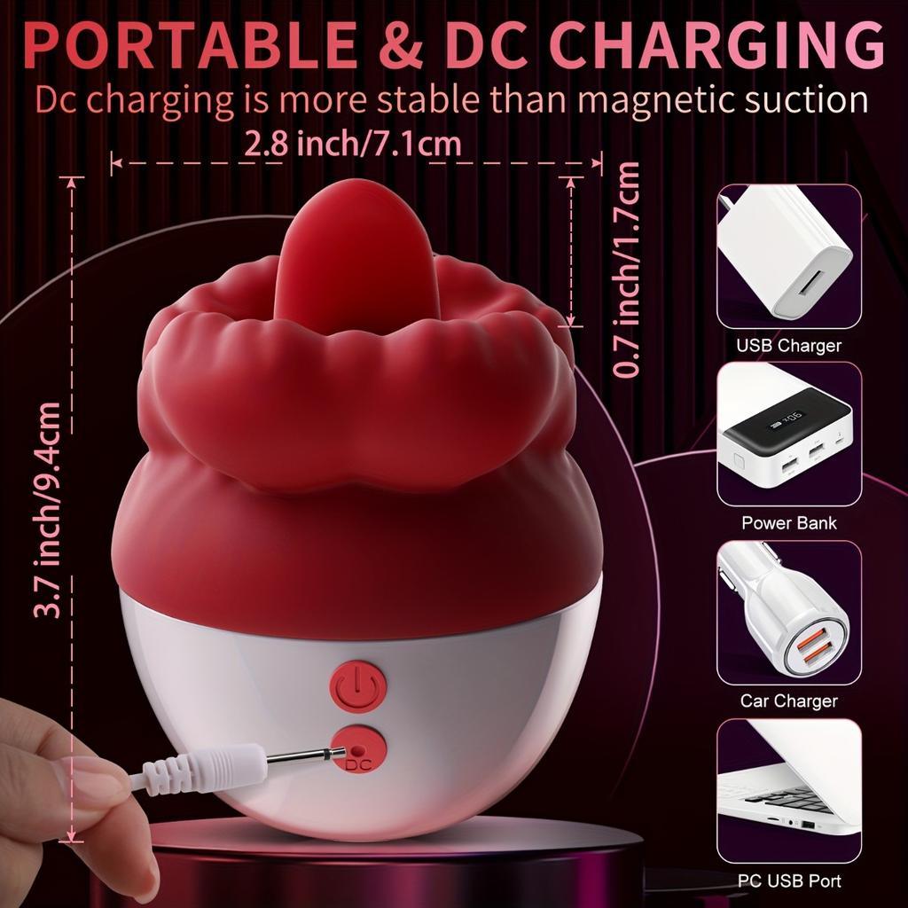 Rose Tongue Licking Vibrator Nipple Toy Breast Massager Clitoris Stimulator Female Masturbator Sex Toys Adult Products for Woman