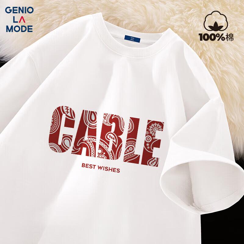 GENIOLAMODE Men s Pure Cotton Loose Fit Short Sleeve T-Shirt 2XL