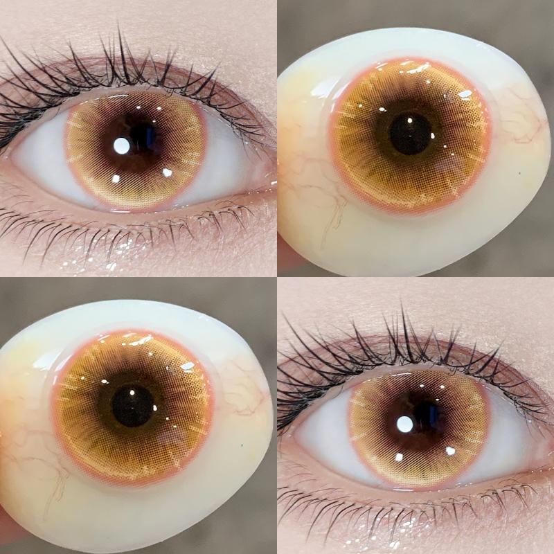 

2 шт. Цветные контактные линзы для глаз Сила зрения Коричневые и Золотые Мягкие линзы 14,5 мм Хэллоуин Безумные Косплей Контактные линзы 0.00 жёлтый