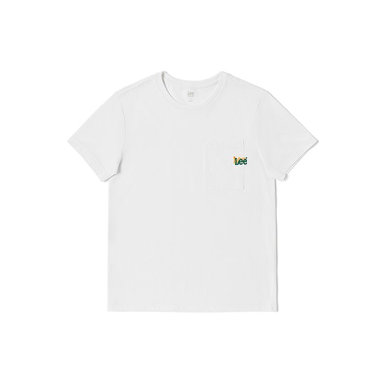 Lee SS23 Solid Slim Fit Pocket Crew Neck T-Shirt Men tops White LMT0045313RX00FK14000