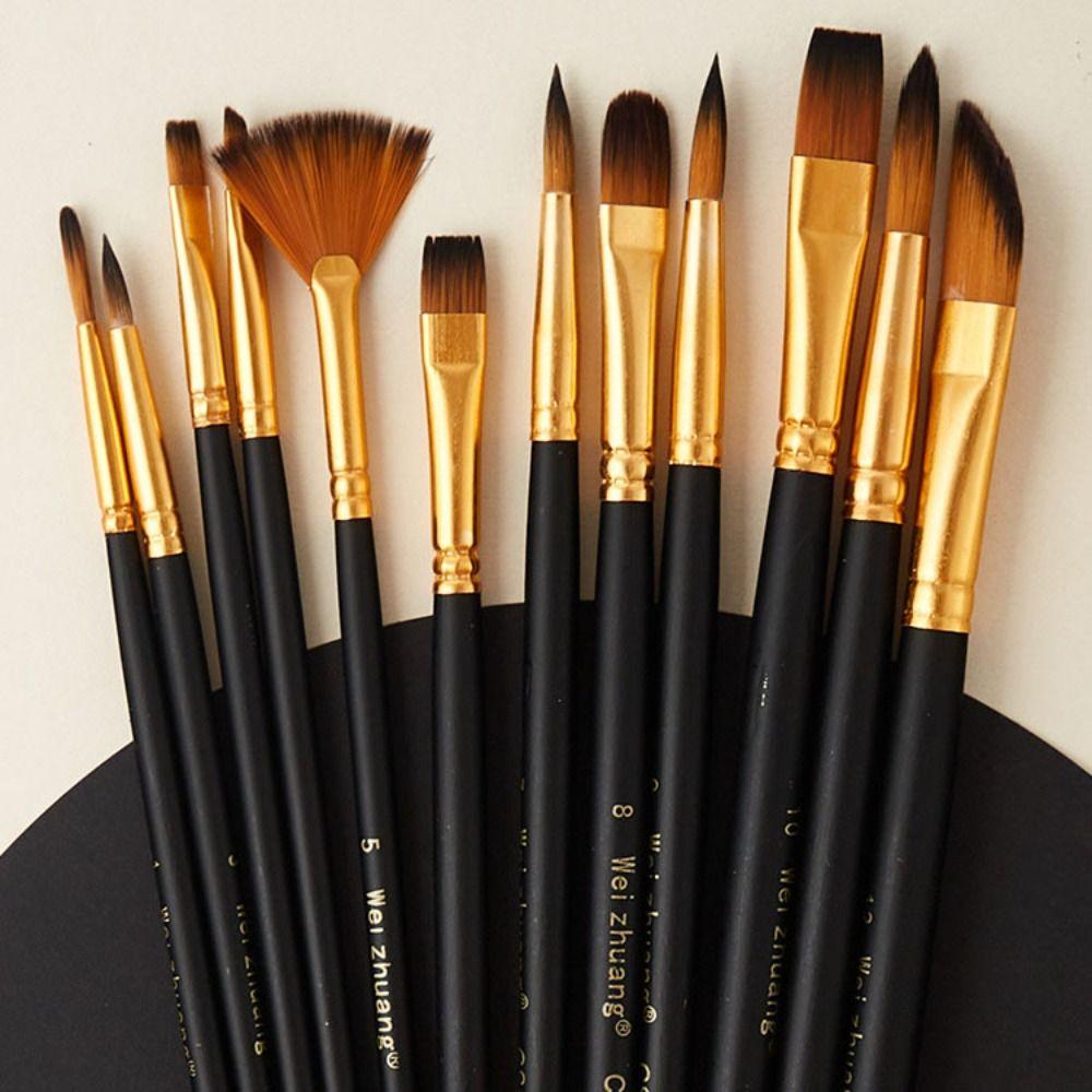 

12pcs/set Multifunctional Painting Brushes Set Easy To Hold Art Paint Brushes Art Supplies