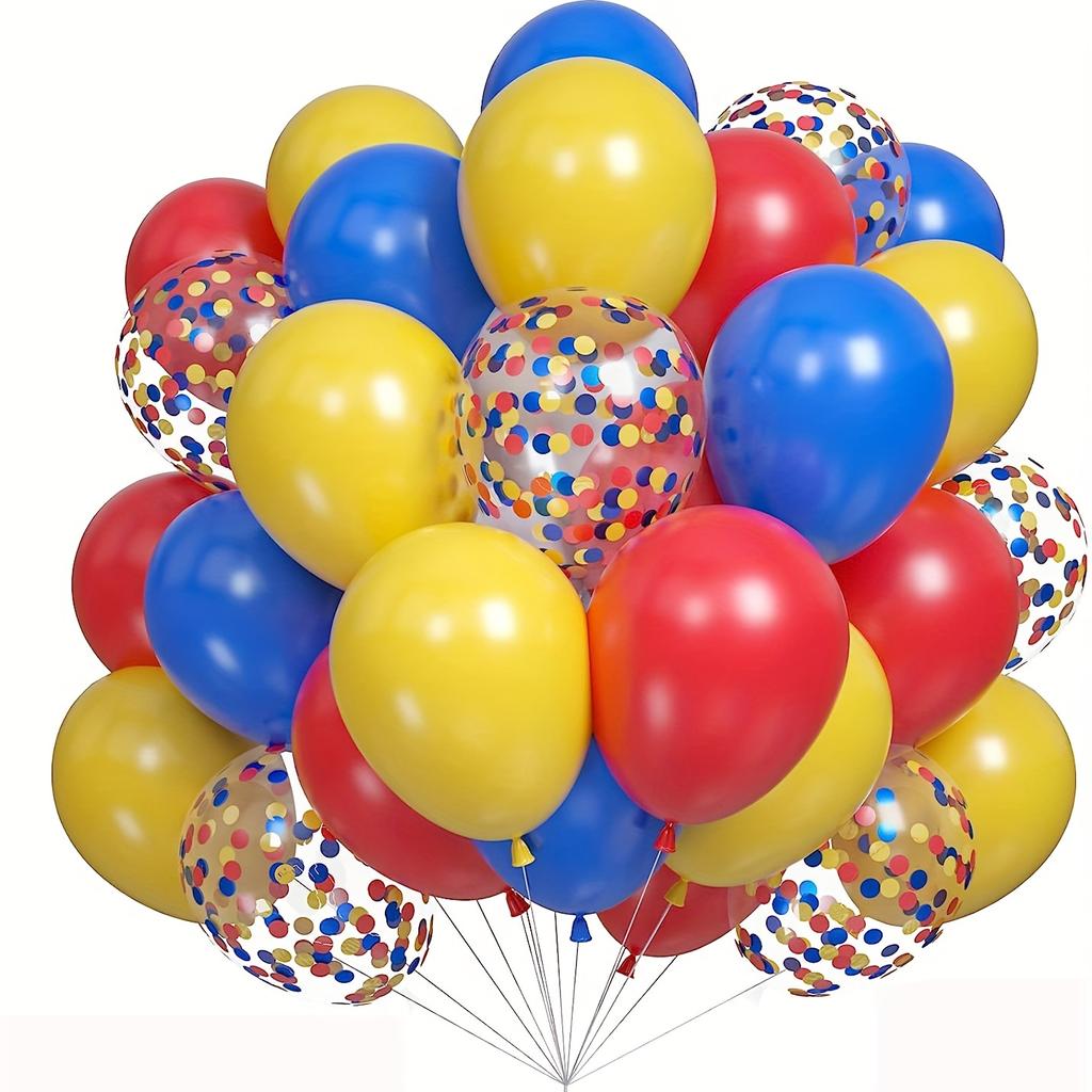 40pcs Red Yellow and Blue Balloon Combination Birthday Party, Interior Decoration, Room Decoration, Party Decoration