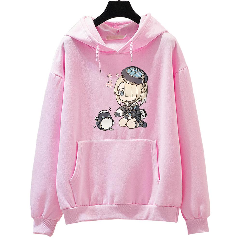 Genshin Impact Freminet Hoodie Women/Men Aesthetic Graphic Sweatshirt Unisex Funny Anime Clothing Fleece Vintage Pullovers Korea