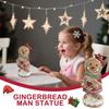 Gingerbread Man Statue Resin Gingerbread Man Shape Figurine Ornament Small Christmas Sculpture For Boys Girls Gifts