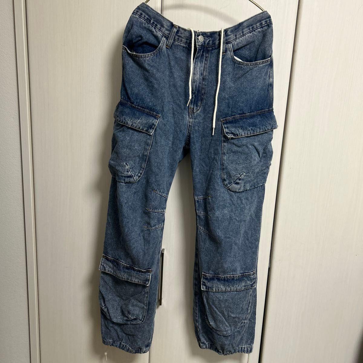 WEGO blue denim cargo pants