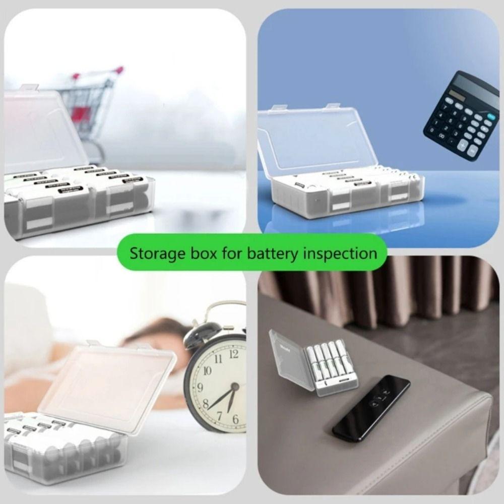 Secure Locking Battery Storage Box Space Saving Transparent Battery Case Home Use