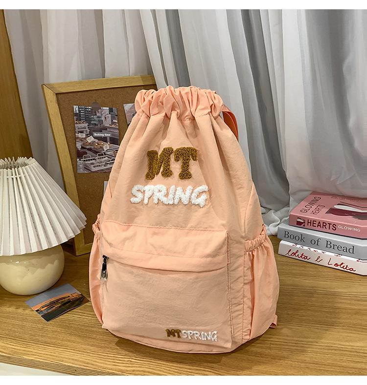 

Школьный рюкзак нишевый легкий рюкзак на шнурке для альпинизма спортивный и для отдыха уличный дорожный рюкзак универсальный школьный рюкзак для студента розовый