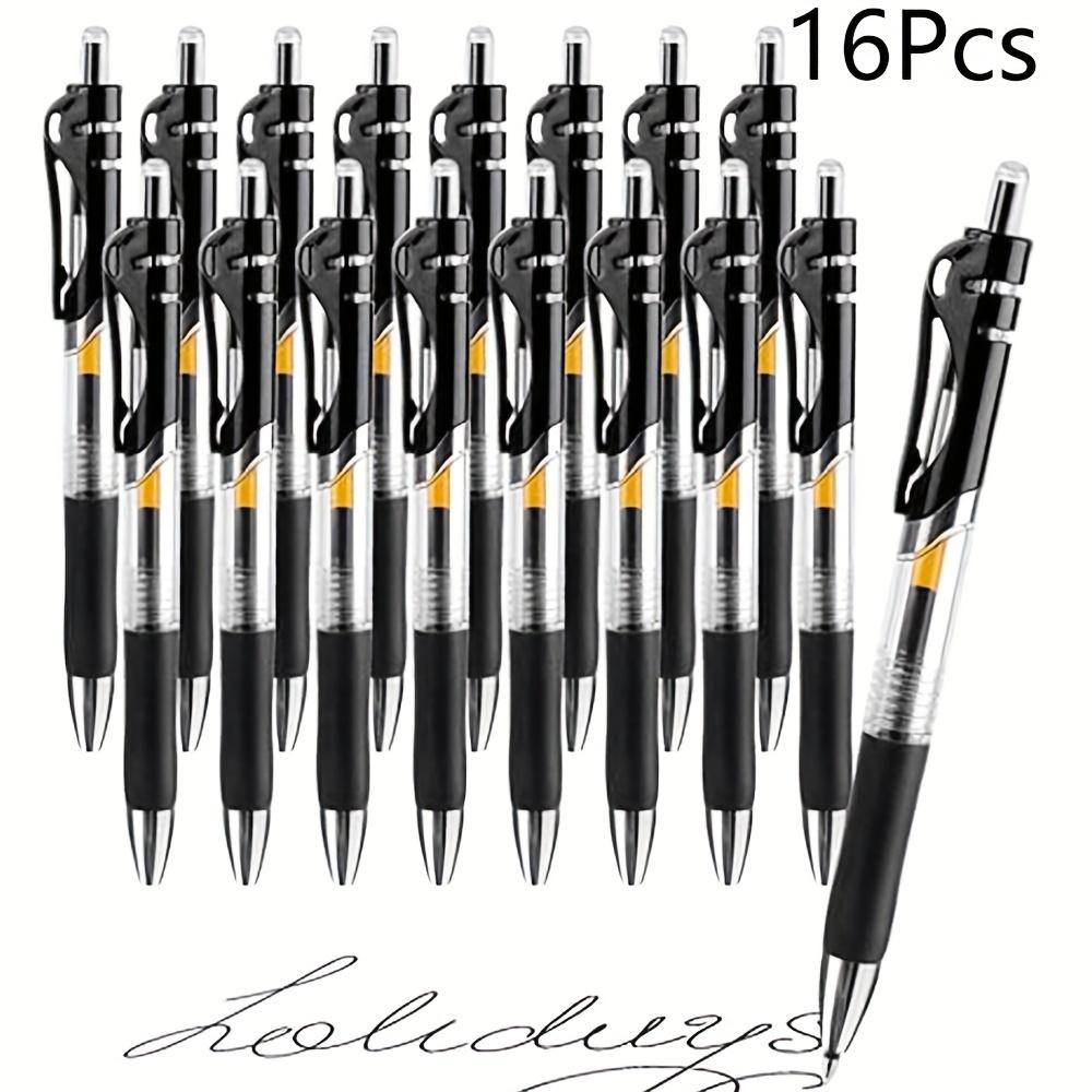 

16pcs Retractable Ballpoint Pens, Neutral Pens with Pocket Clips, Ballpoint Pens for Adult Writing Notes, School Office Supplies чорний