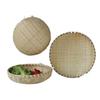 TravelAce Bamboo Colander, Drainer, Made from Natural Bamboo, Unbleached, Ideal for Drying In the Summer Months, Large, Round, Thick Handle, Lightweig