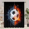 JIT 2 Stück Feuriger Fußball Vorhang   Design Zimmer Verdunkelnd   Polyester Vorhänge   Sport Fenster Dekoration   Heim Dekoration   Stangentasche