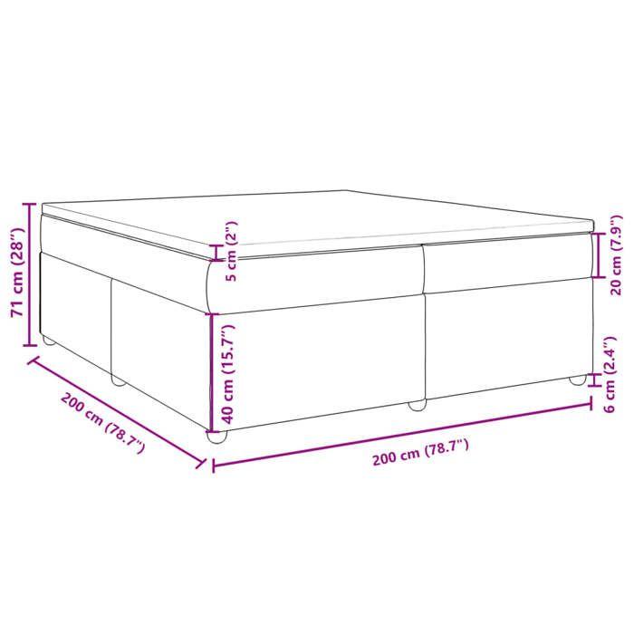 VidaXL Sommier à lattes de lit avec matelas Gris foncé 200x200cm Tissu 3285159