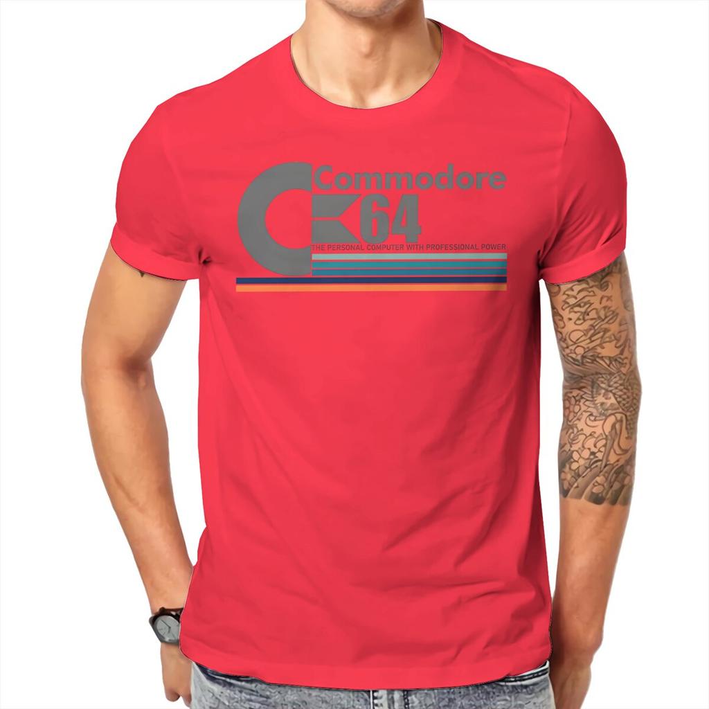 Commodore 64 T-Shirt Grafik Unisex Oberteile Vintage Sommer Baumwolle Kurzarm T-Shirt
