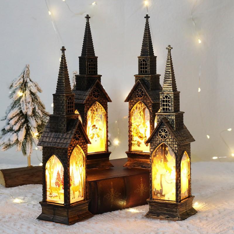 Decorative Wind Lamps Illuminated House OrnamentsNight Lights Electronic Candle Lights Christmas Gifts