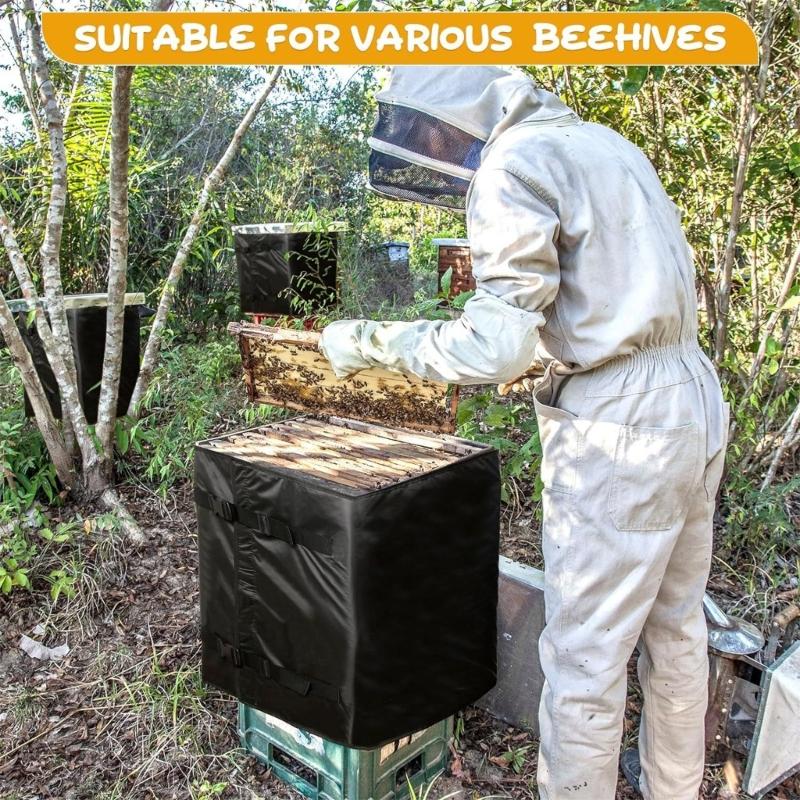 Winter Bees Hives Wrap Oxford Cloth Adjustable Bees Hives Wrap for Deep Hives Boxes Waterproof Windproof
