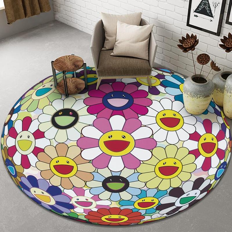 Decor pentru casa Covoraș pentru scaune anti-alunecare Covor pentru sufragerie Covor de baie pentru ușă Covor rotund pentru sufragerie Covor drăguț cu imprimeu pentru dormitor