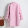 Fashion Women Solid Medium Turn-Down Collar Warm Plush Coat