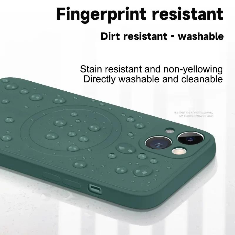 Liquid Silicone Phone Case For iPhone 15 14 13 12 11 Pro Max Plus For Magsafe Magnetic Wireless Charging Cover