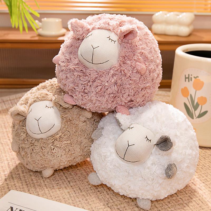 Round Ball Sheep Plush Toy Stuffed Animal Doll Bedroom Decoration Kids Gift