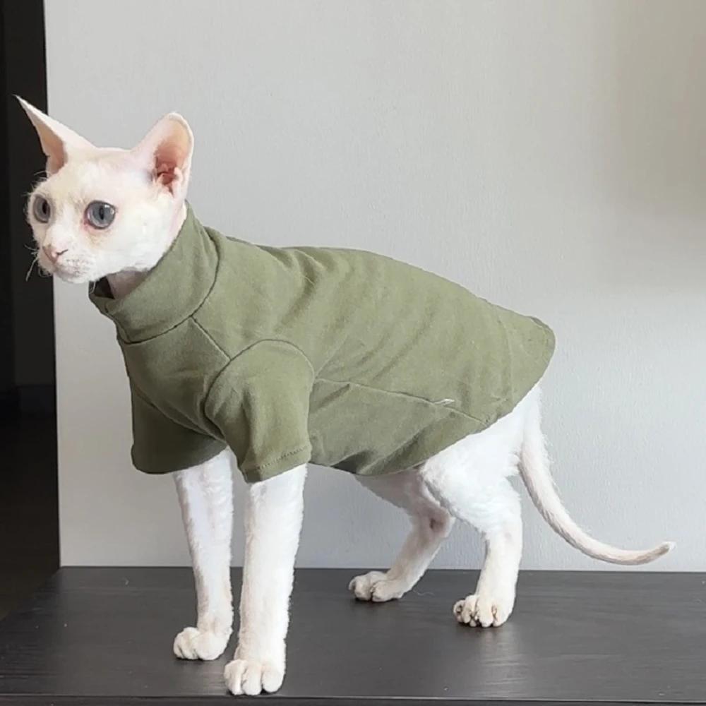 Autumn Winter Cat Hoodie for Cats Solid Pet Kitten Clothes Sphynx Maine Coon Ragdoll Pullovers ropa para gatos mascotas Shirts