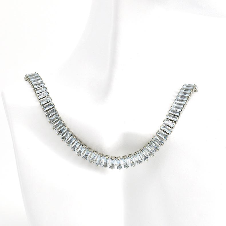 Damen Bunte Zirkon Schlüsselbeinkette - Super glänzend, vielseitiger Modeschmuck