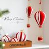 Red&White Christmas Hot Air Balloon DIY Decor Flannel Tree Ornaments  Holiday Supplies