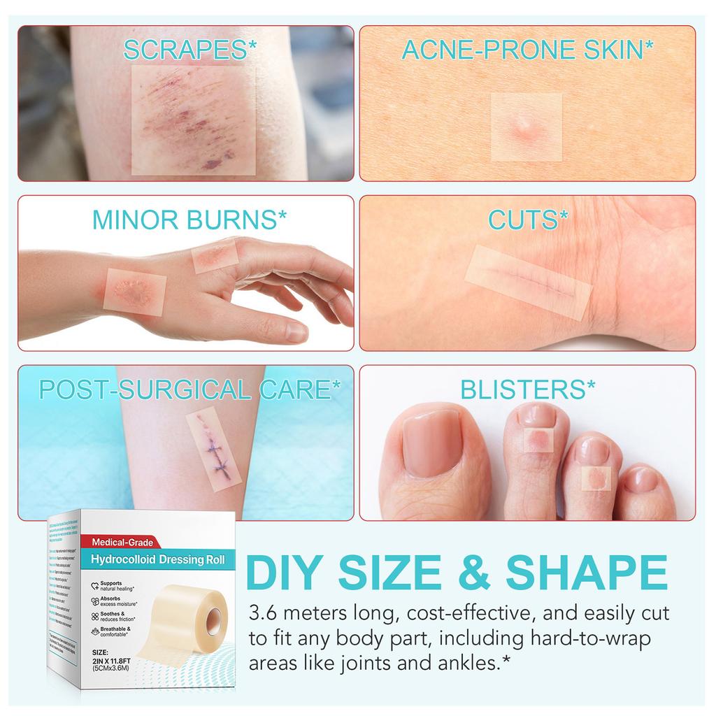 HYDROCOLLOID DRESSING ROLL Damaged Skin Pads Skin Care Patch, Skin Patch Comfortable Breathable Material Convenient Design For Travel And Home Use