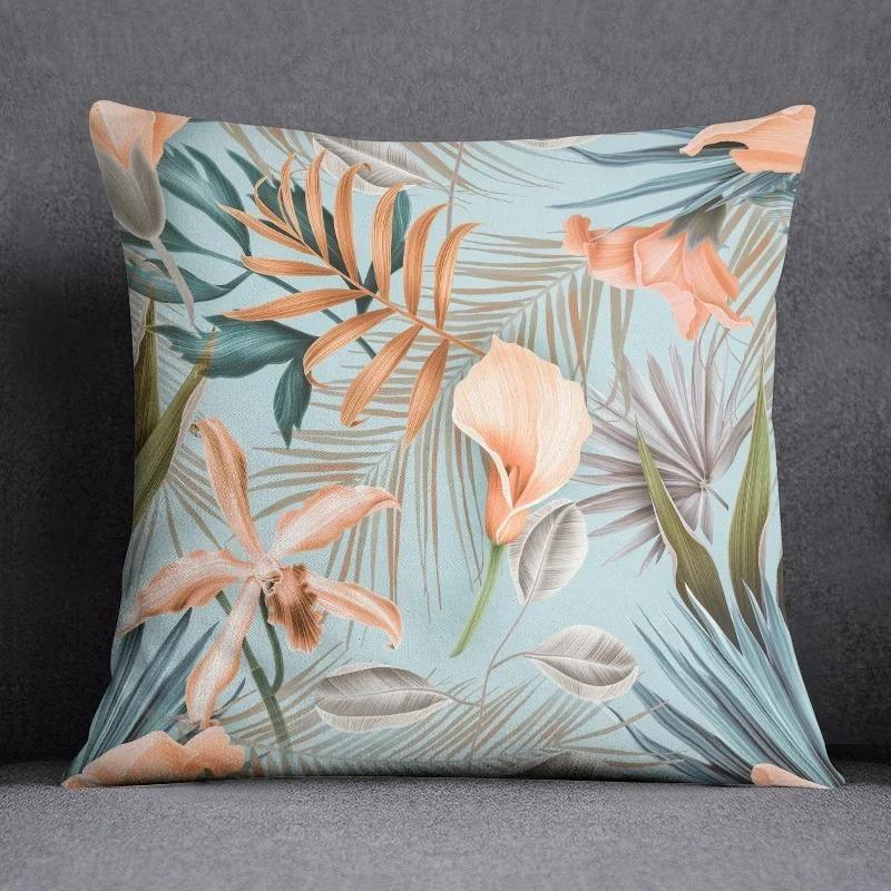 Tropical Flower Series Throw Pillow Decorative Pillow Bedroom Sofa Car Cushion Cover Pillowcase