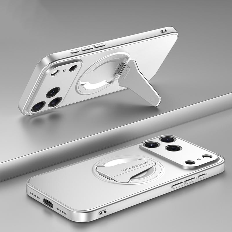 KEYSION Magnetische Handyhülle für iPhone 17 Pro Max Metalllack Silikon+PC Aufstellbarer Ständer Stoßfeste Hülle für iPhone 17 Air