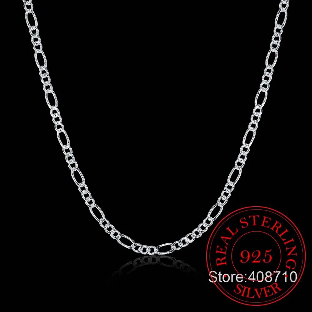 

Italy Made 925 Sterling Silver Figaro Chain 2mm Slim Choker Necklace Women Jewelry Kolye Collier Collares Ketting Colar 40-60cm 40cm