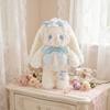 Plush Bunny Doll Soft Stuffed Animal Toy with Ribbon Bow and Lace Dress for Collectors and Gift Giving Suitable for All Ages