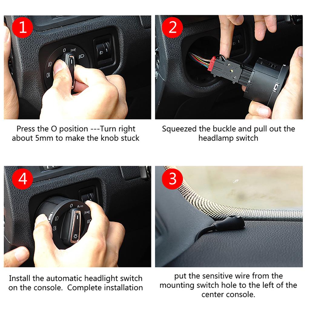 5ND941431B Auto Headlight Switch Auto Headlight Lamp Control Switch Light Sensor Module for MK5 MK6 Headlamp Switch Light Sensor