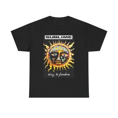 Sublime Graphic T Shirt Vintage 40 Oz To Freedom Unisex Heavy Cotton Tee