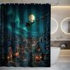 A Christmas-Themed Shower Curtain for The Bathroom, Perfect for Christmas Eve, Includes 12 Hooks, Measuring 70.87*70.87inch, I