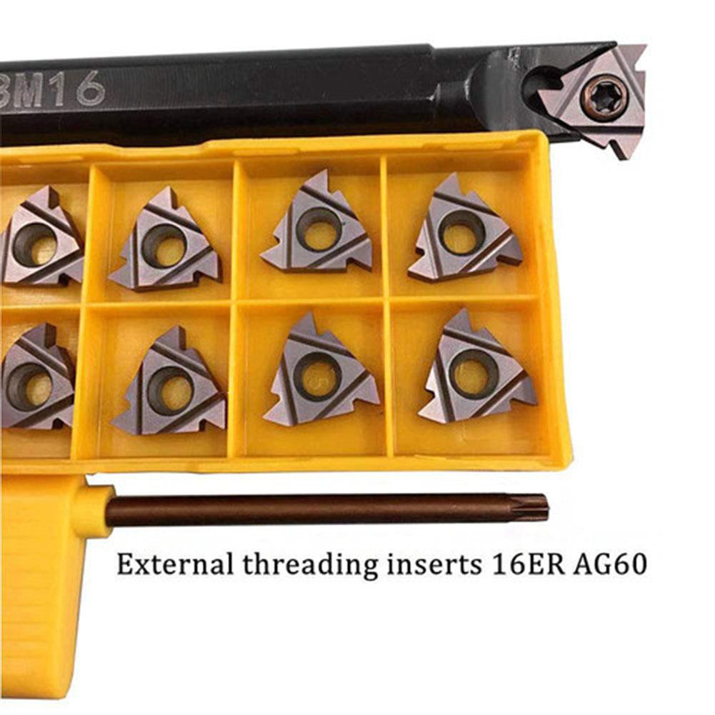 SNL0013M16 Left Hand Internal Threading Boring Bar 10pcs 16ER AG60 Inserts CNC Turning Kit Accessories