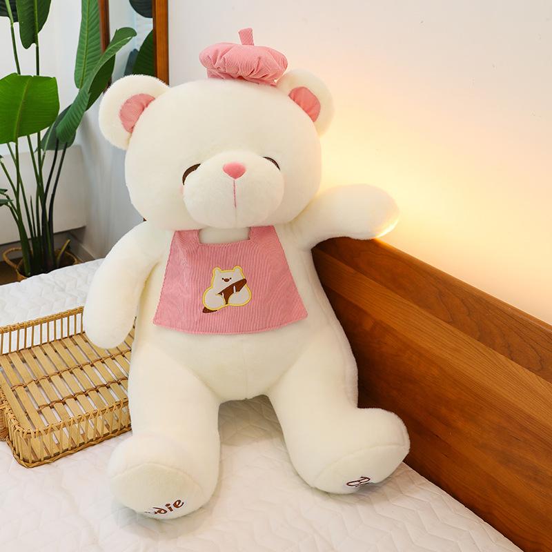 

Bear Chef Plush Toy Pillow Hat Apron Pp Cotton Filling Children Birthday Gifts 35cm/13.78in білий
