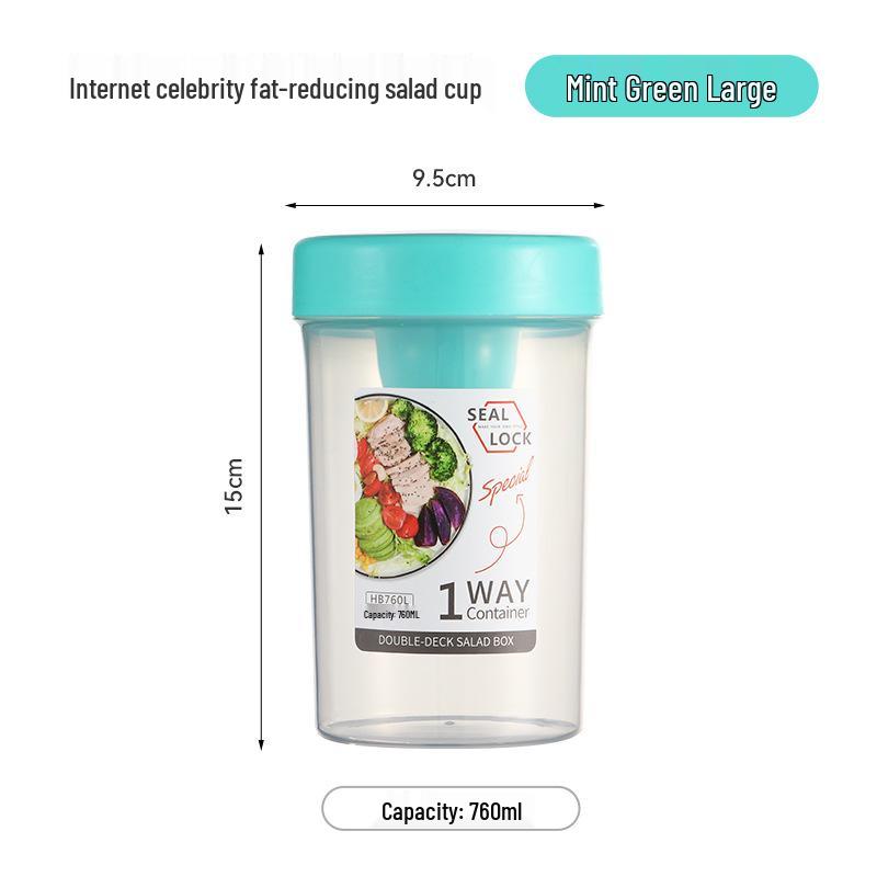 Portable Breakfast Salad Cup with Spoon and Fork Lid