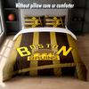 Set Biancheria da Letto Design Boston Bruins 1 Copripiumino + 2 Federe Morbido Traspirante Biancheria da Letto per la Casa