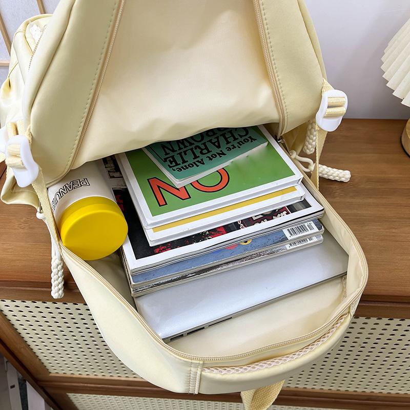 College Style Student Schoolbag Solid Color Women's Backpack Large Capacity Backpack