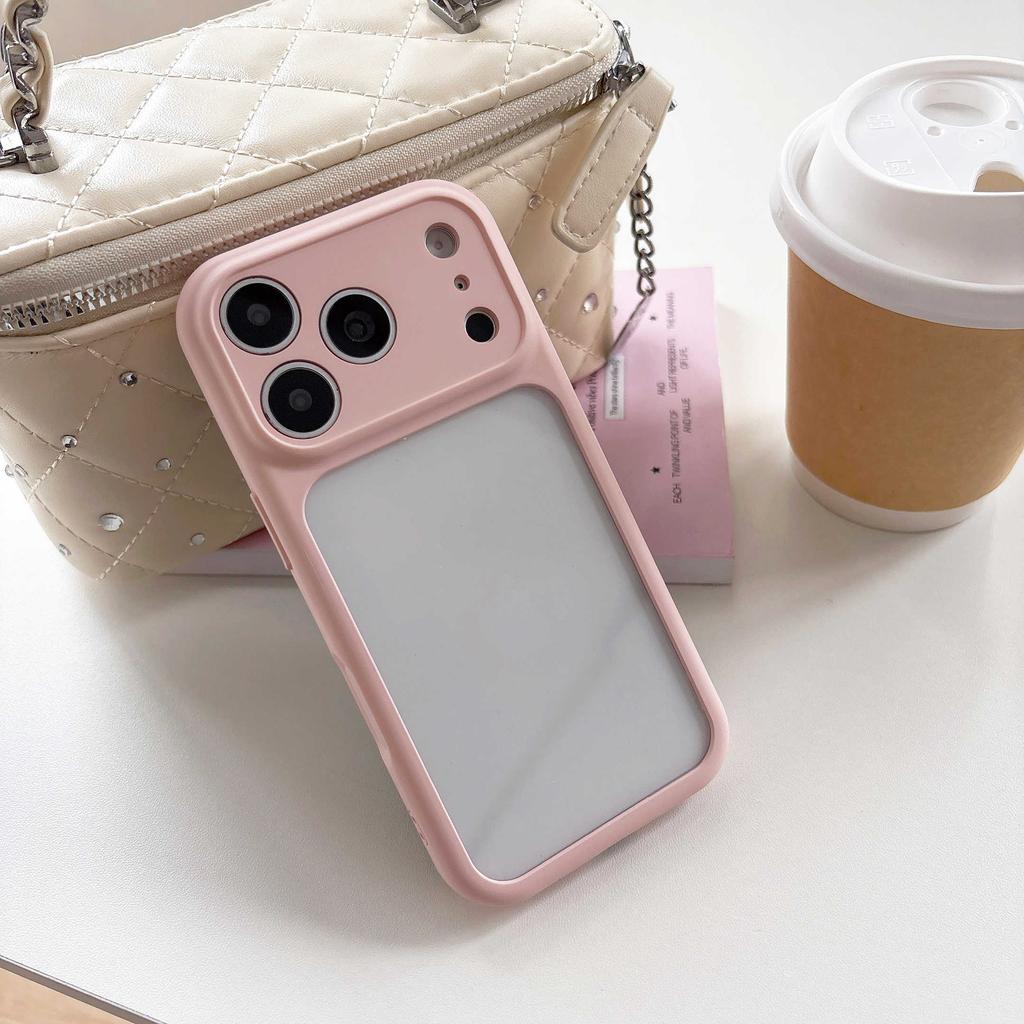 Shockproof Bumper Clear Candy Color Large Window Case For iPhone 17 16 15 14 13 12 11 Pro Max Plus Transparent Acrylic Cover