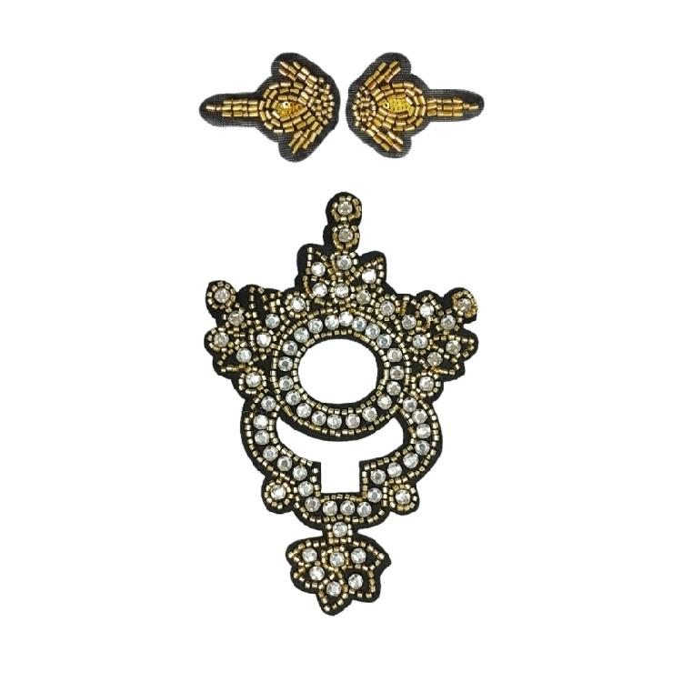 Elegant Beadwork Fabric Applique Embroidery Sewing On Patches for Enhancing Garment Great for Bag Clothing Shirt Decors
